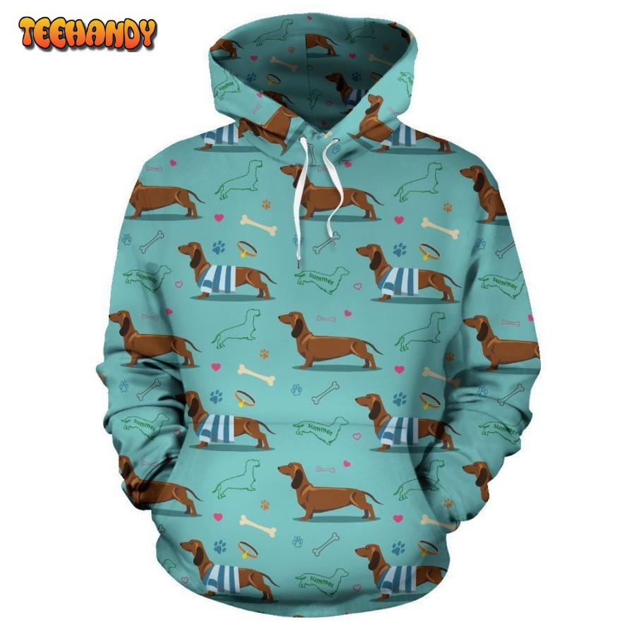 Dachshund Paw Decorative Print Pattern Pullover 3D Hoodie For Men Women