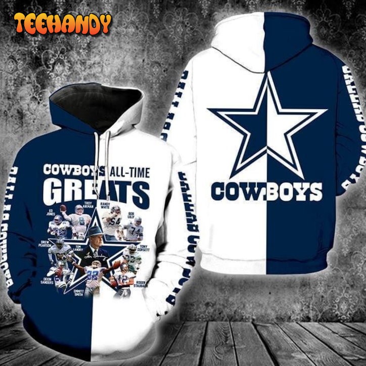 Dallas Cowboys All Time 3D Hoodie For Men For Women