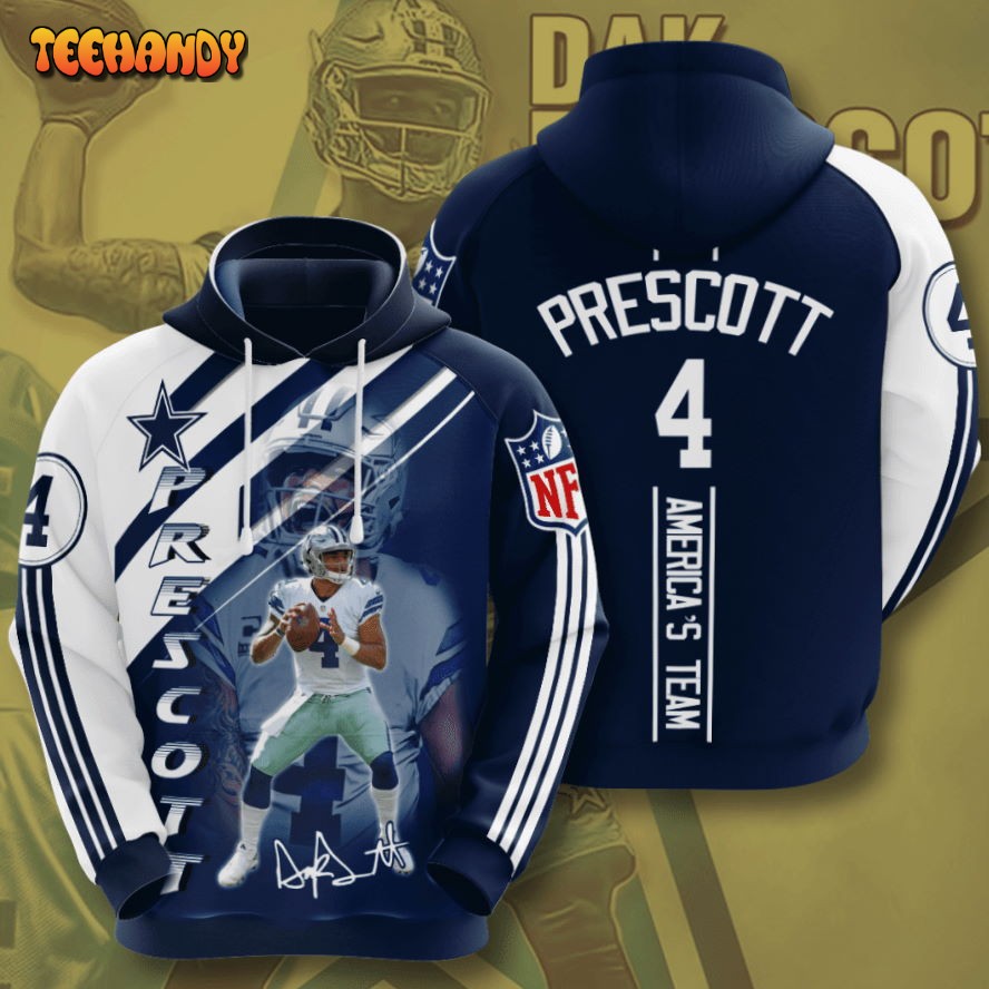 Dallas Cowboys Dak Prescott Jersey Style Hoodie Hooded Sweatshirt