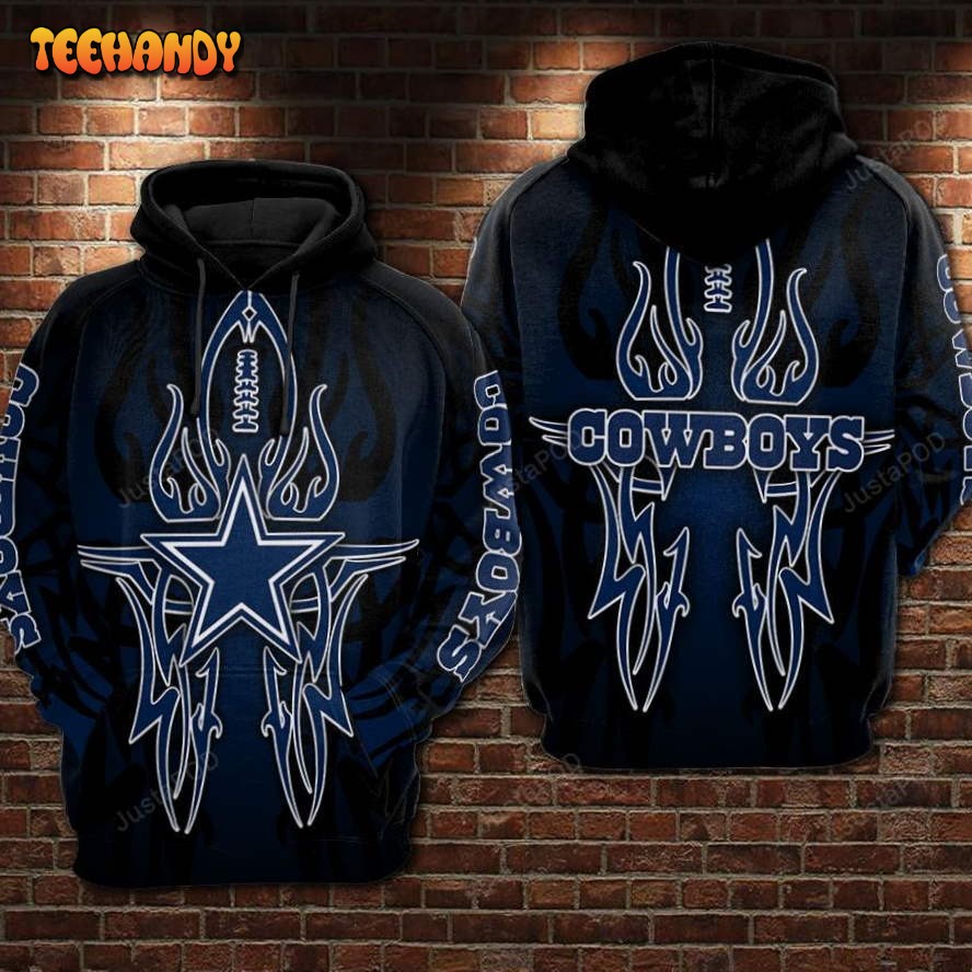 Dallas Cowboys Pull Over Hoodie 3D Zipper Hoodie For Men And Women