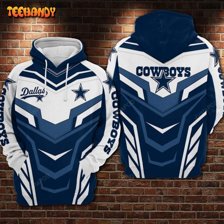 Dallas Cowboys Nfl Football Blue 3d Hoodie For Men For Women