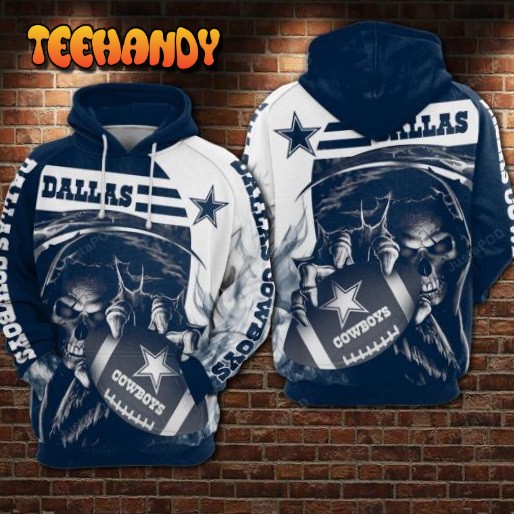 Dallas Cowboys Nfl Football Skull 3d Hoodie For Men For Women