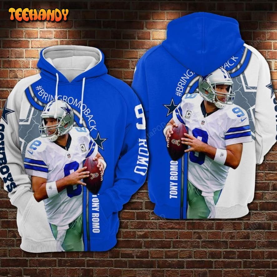 Dallas Cowboys Nfl Football Tony Romo 3d Hoodie For Men For Women