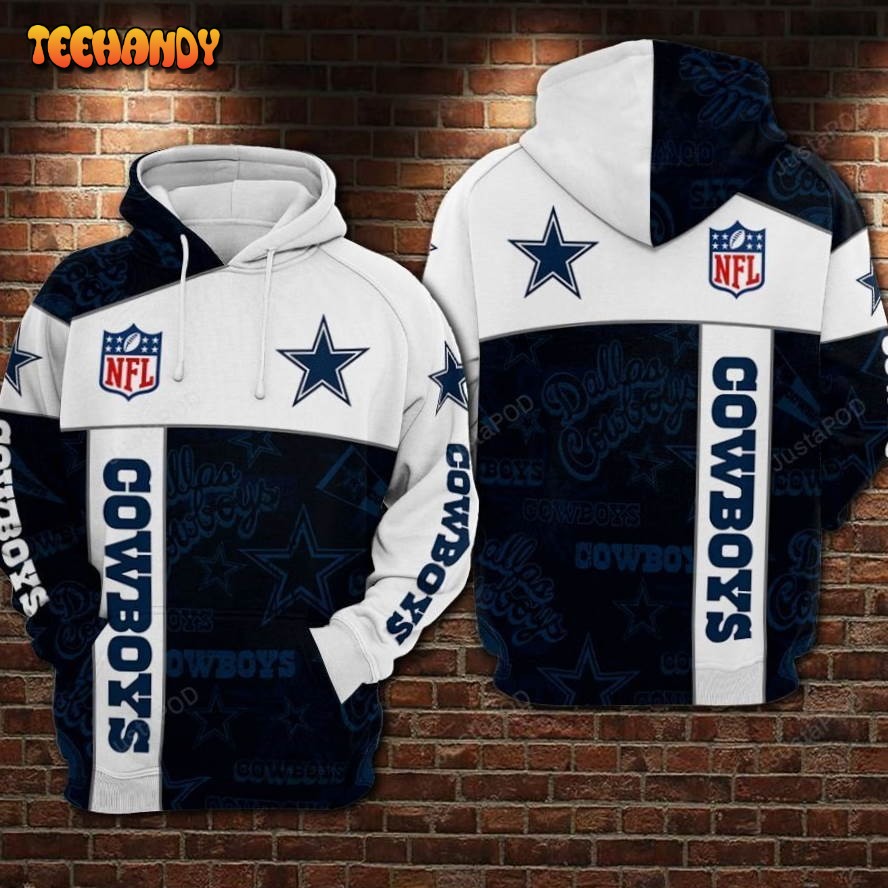 Dallas Cowboys Nfl Football White 3d Hoodie For Men For Women