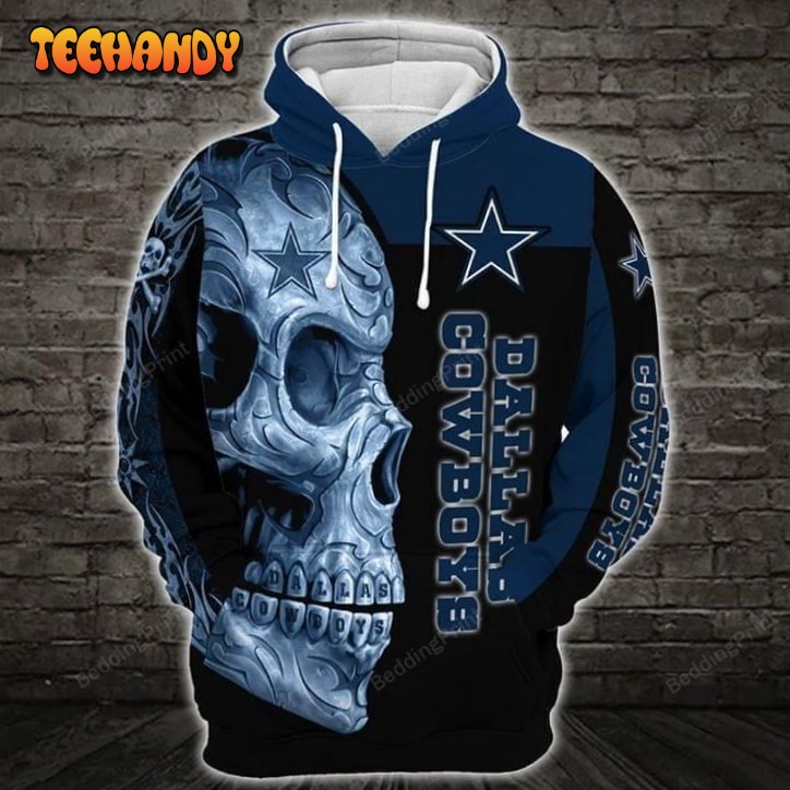 Dallas Cowboys Nfl Skull 3D Hoodie