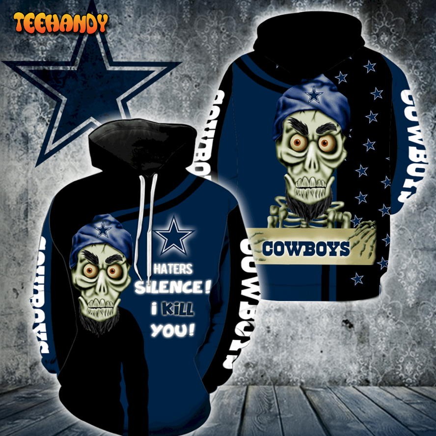 Dallas Cowboys Skull Full All Over Print 3D Hoodie For Men And Women