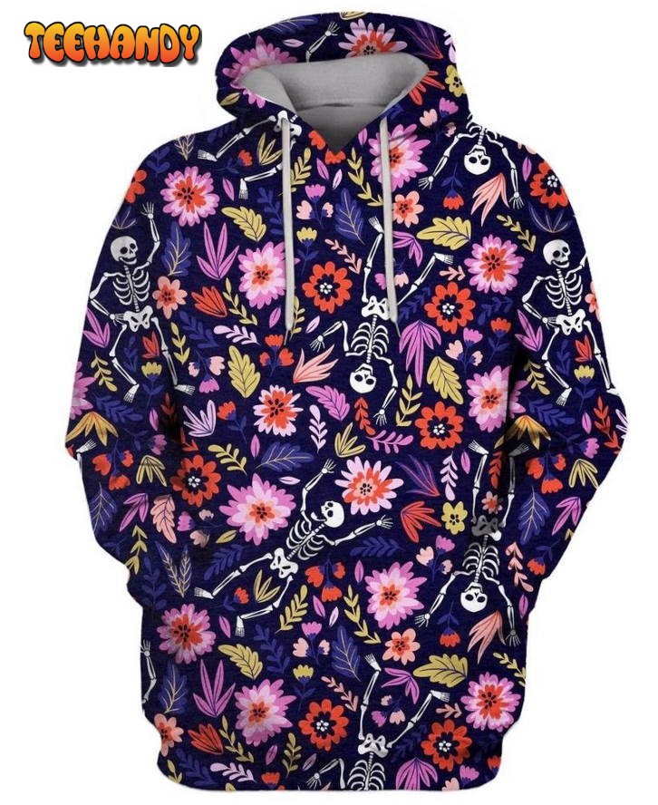 DANCING SKELETONS IN THE FLORAL GARDEN 3D Hoodie For Men For Women