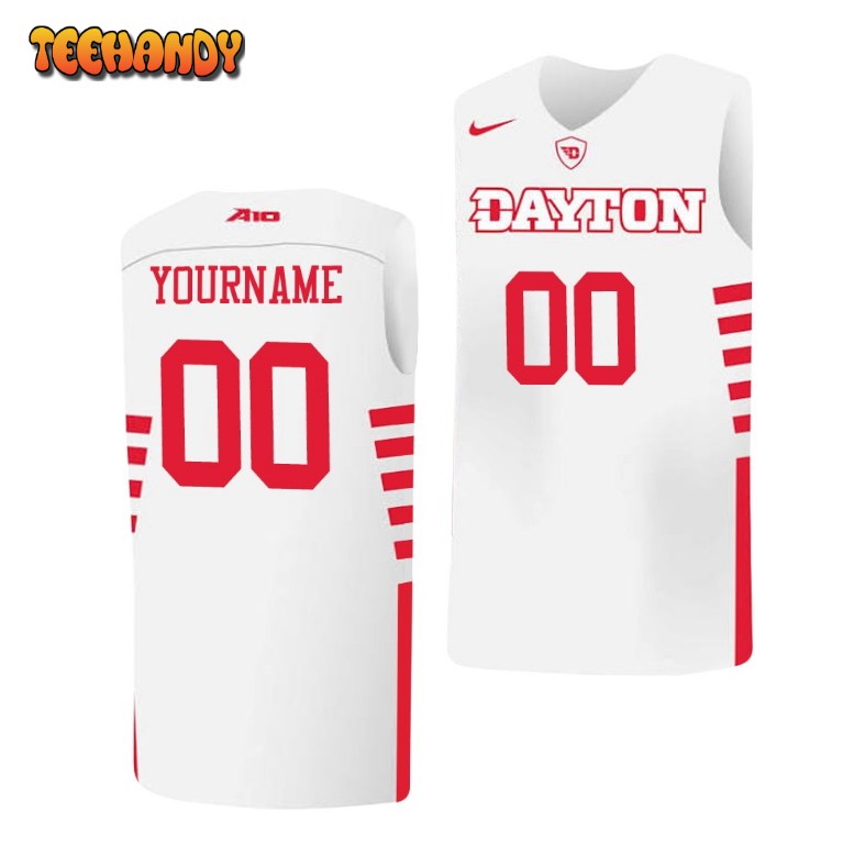 Dayton Flyers Custom White College Basketball Jersey