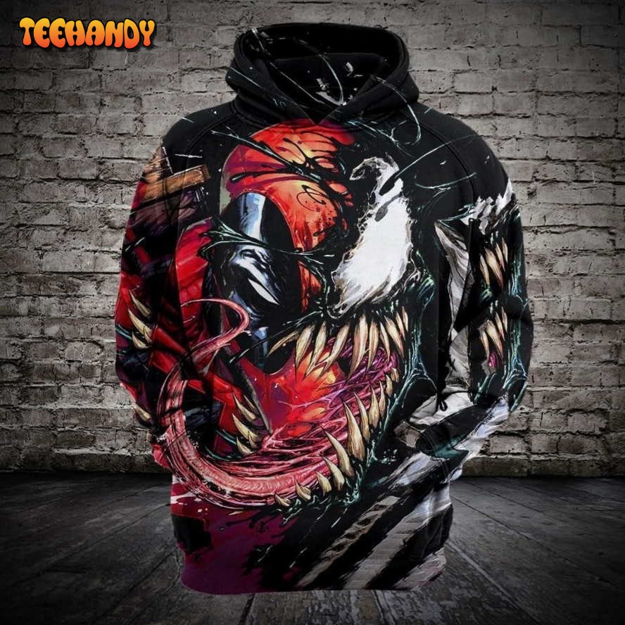 Deadpool X Venom 3D Hoodie For Men For Women All Over Printed Hoodie