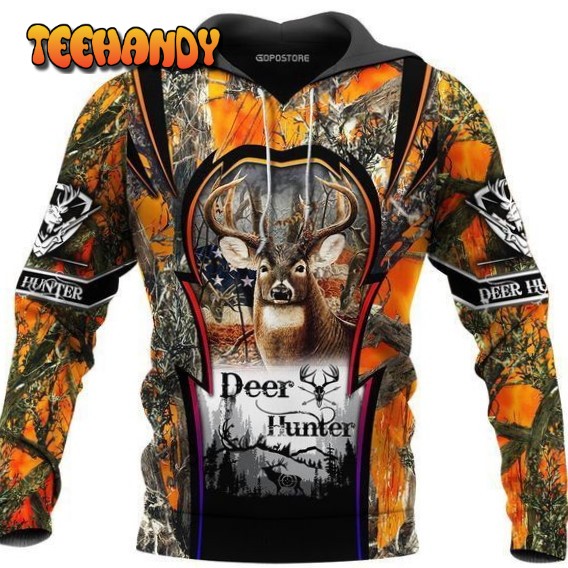 Deer Hunter Pullover And Zippered Hoodies Custom 3D Deer Hunter Hoodie