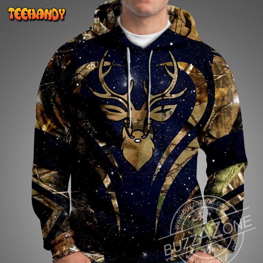 Deer Hunting Pattern Pullover And Zip Pered Hoodies Custom 3D Graphic