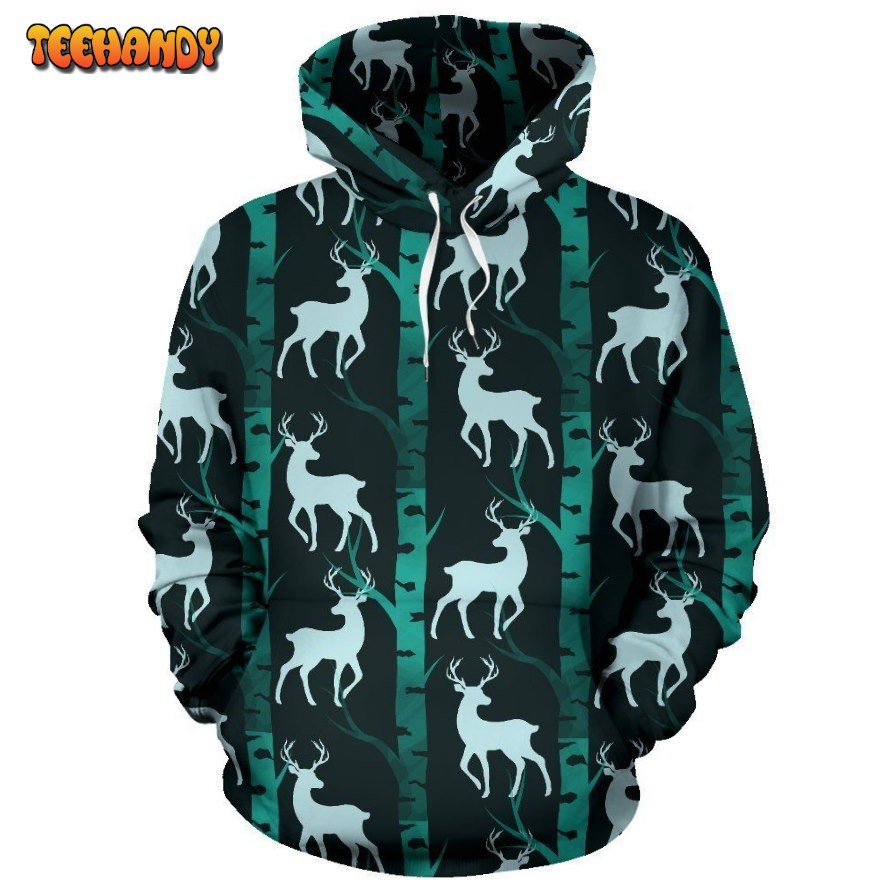 Deer Jungle Print Pattern Pullover 3D Hoodie For Men Women Hoodie