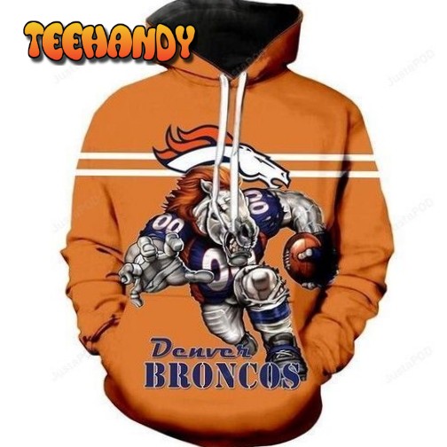 Denver Broncos 3D Zip Hoodie - Limotees