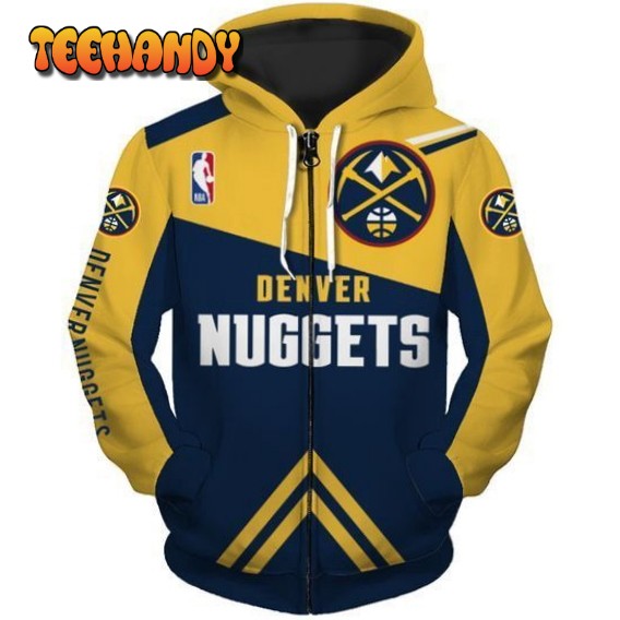 Denver Nuggets Pullover And Zip Pered Hoodies Custom 3D Graphic Hoodie