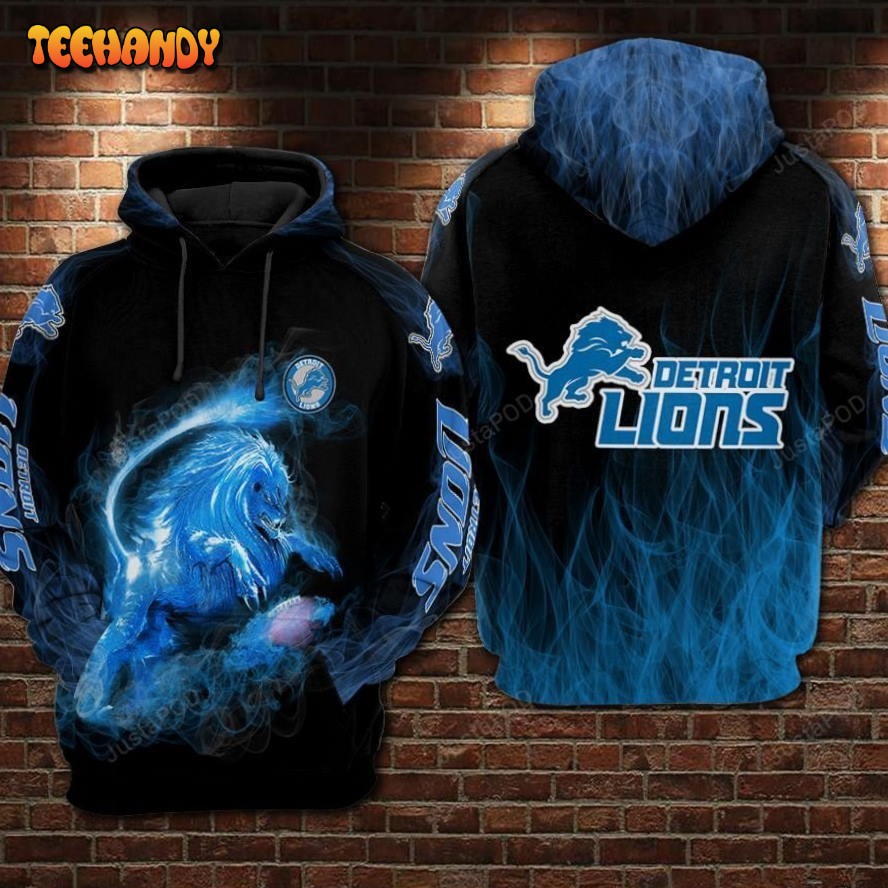 Detroit Lions Nfl Football Lions Smoke 3d Hoodie For Men For Women