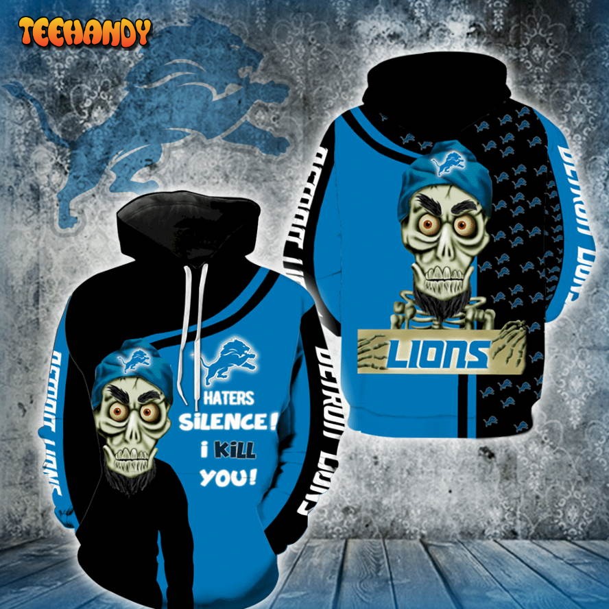 Detroit Lions Skull Full All Over Print 3D Hoodie For Men And Women