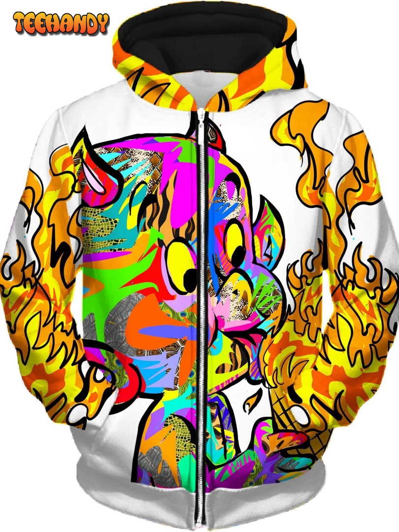 Devil Unisex Zip-Up 3D Hoodie For Men Women All Over 3D Printed Hoodie