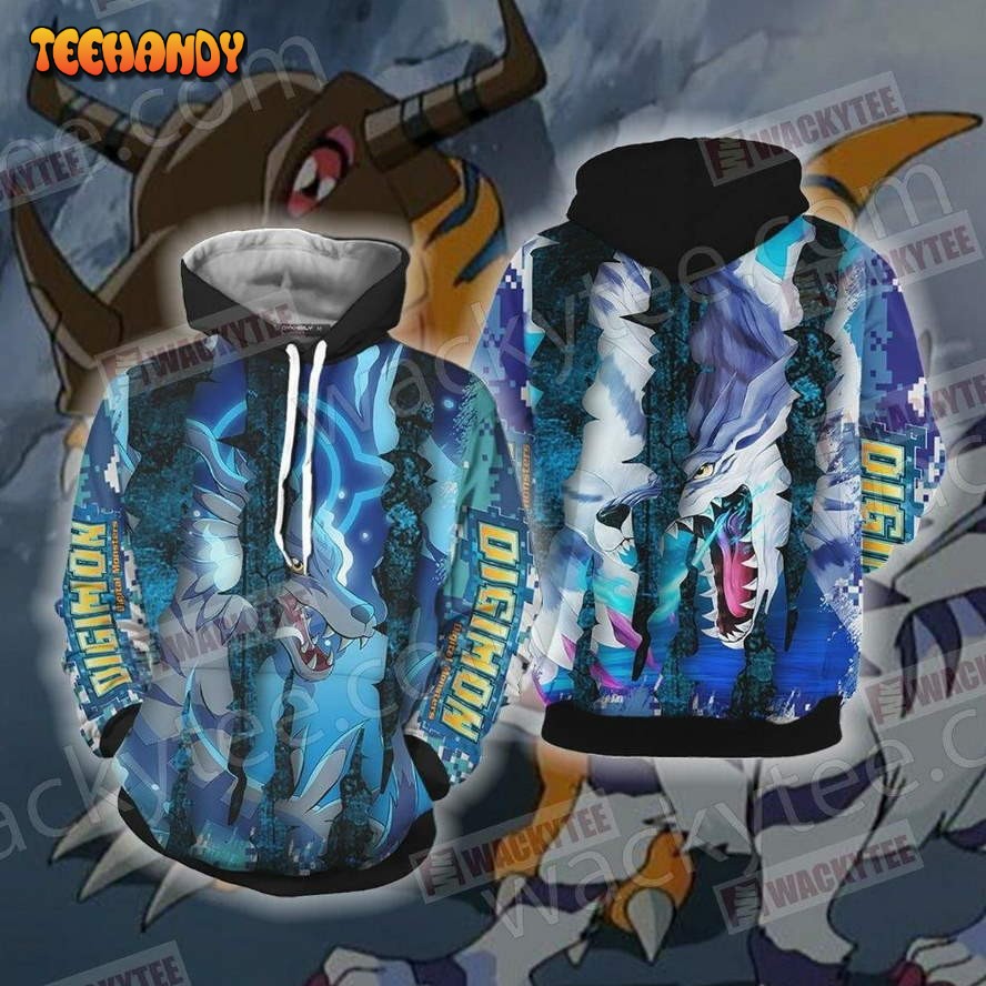 Digimon – Garurumon New Unisex 3D Hoodie All Over Print Hoodie