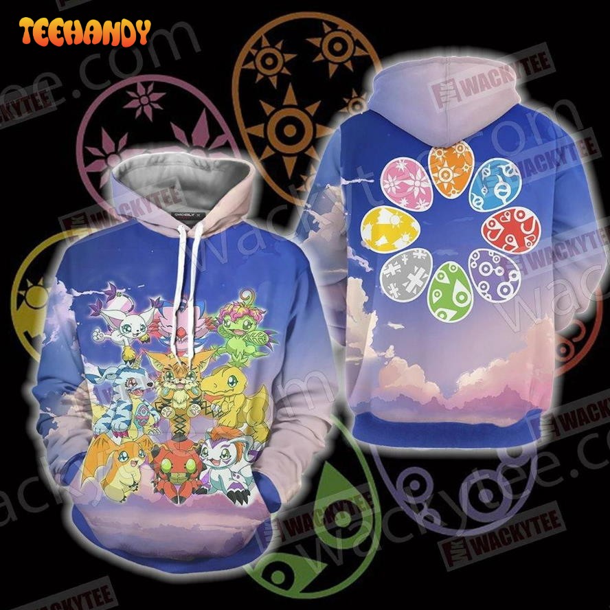 Digimon Eggs Unisex 3D Hoodie All Over Print Hoodie