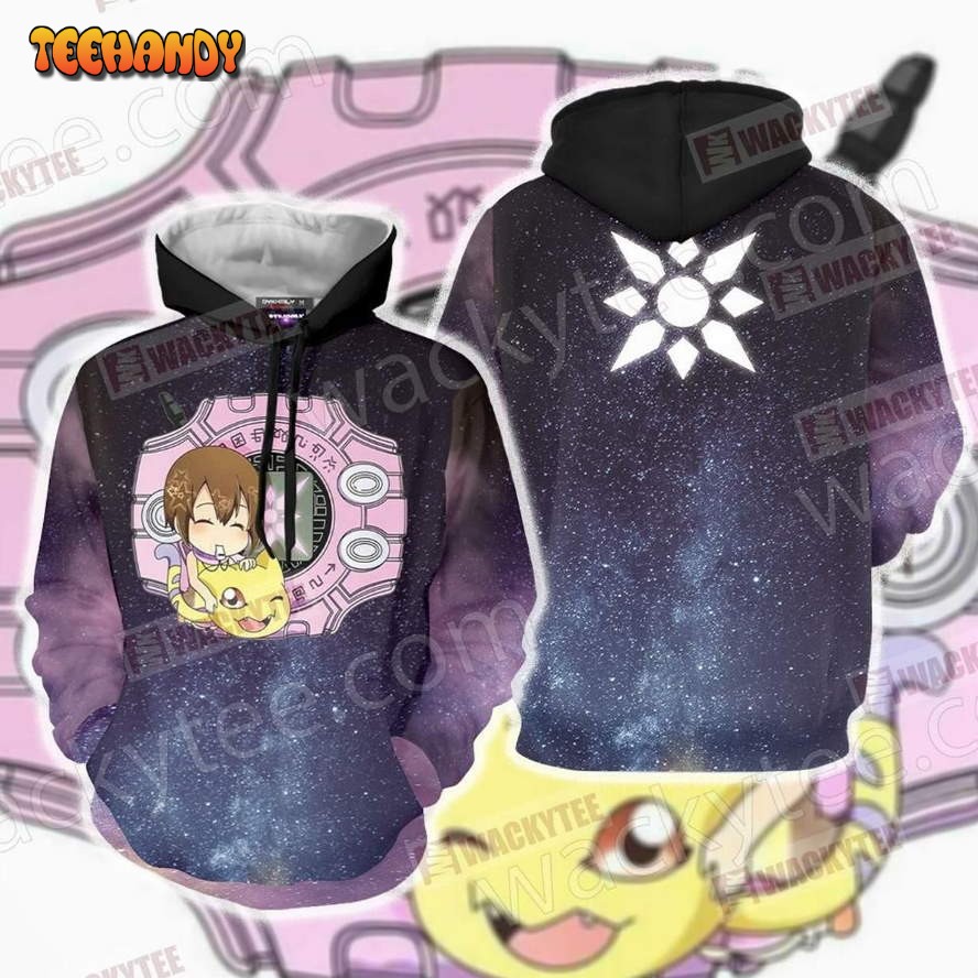 Digimon Hikari And Nyaromon 3D Hoodie All Over Print Hoodie