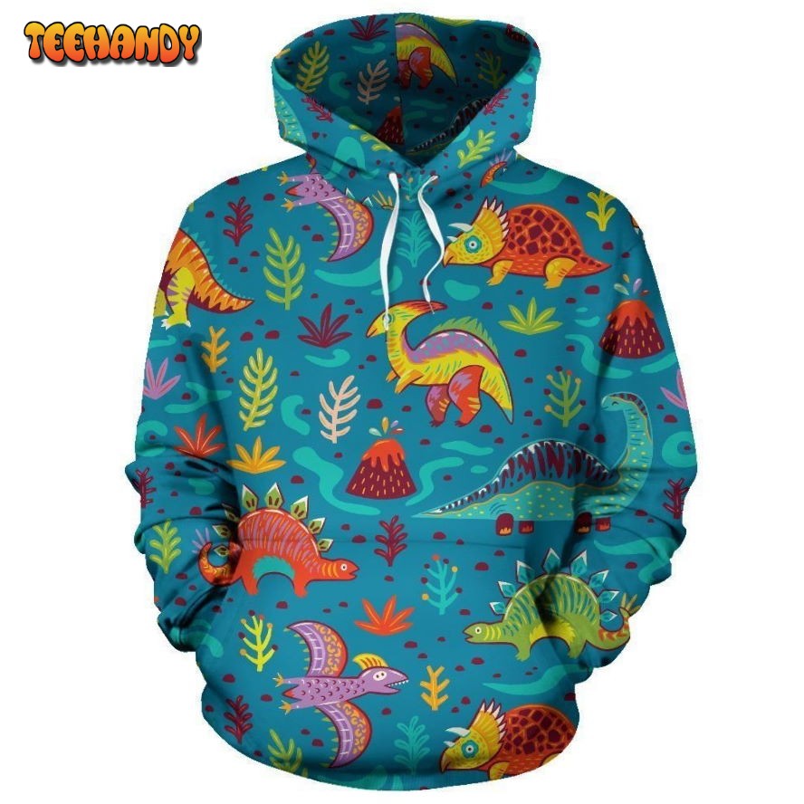 Dinosaur Cartoon Style Pullover 3D Hoodie For Men Women Hoodie