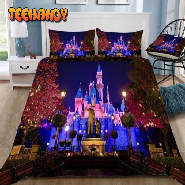 Disney cinderella castle in night duvet cover bedding