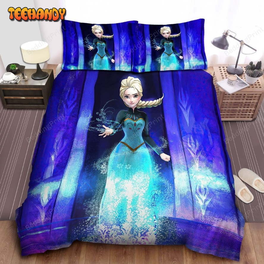 Disney Frozen Elsa And Her Ice Magic Illustration Duvet Cover Bedding Sets