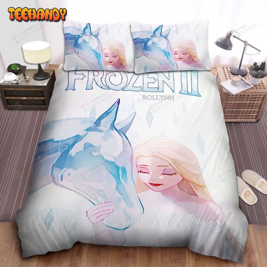 Disney Frozen Elsa And The Ice Horse Painting Spread Comforter Bedding Sets