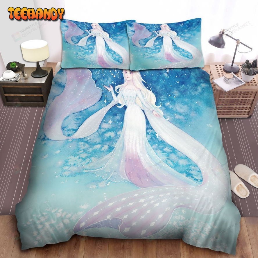 Disney Frozen Elsa Beautifully In Watercolor Art Spread Comforter Bedding Sets