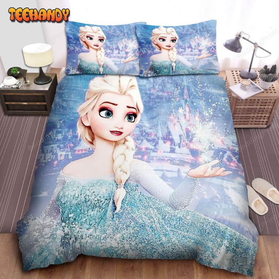 Disney Frozen Elsa Creating Snowflake With Her Power Spread Bedding Sets