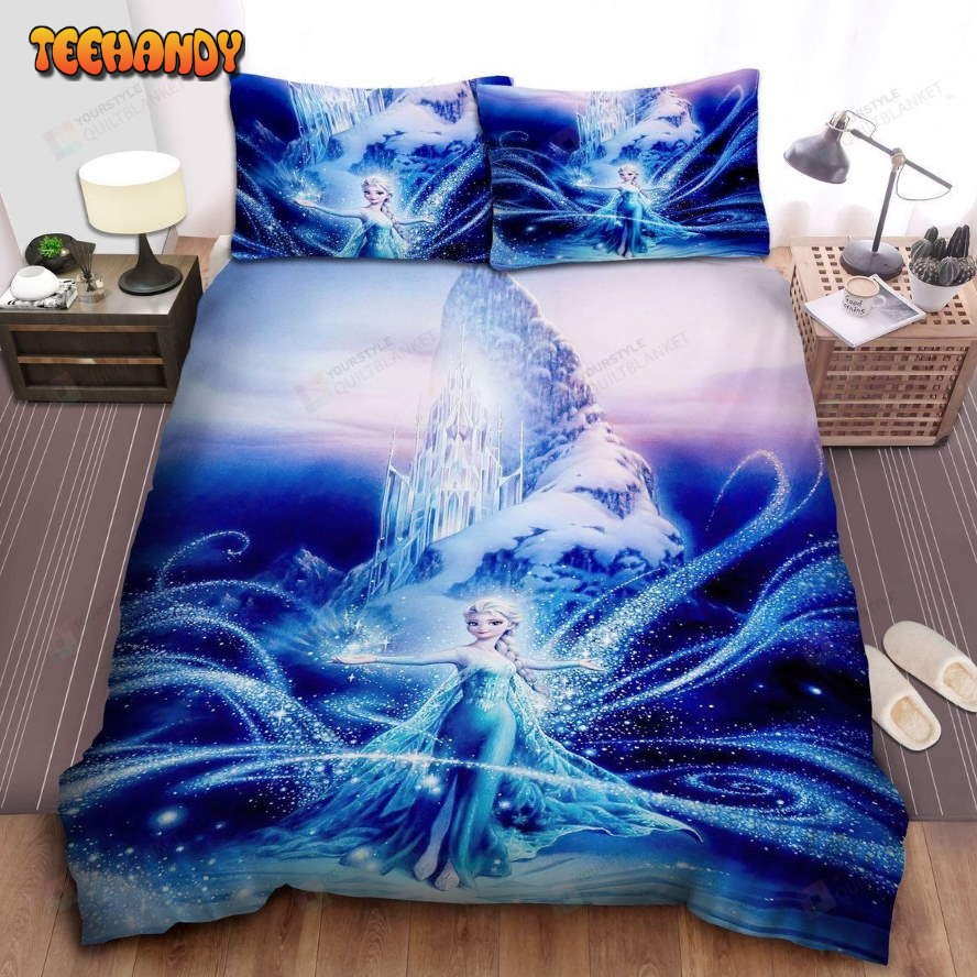 Disney Frozen Elsa Dancing Outside Her Ice Castle Comforter Bedding Sets