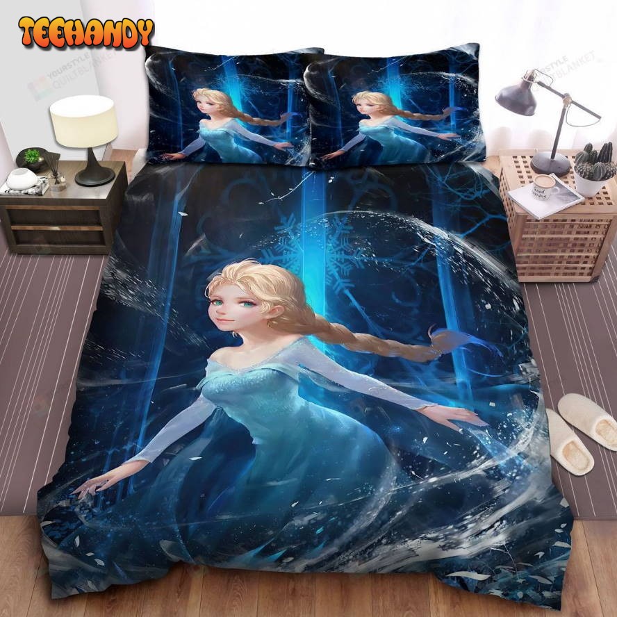 Disney Frozen Elsa In Modern Artwork Spread Comforter Bedding Sets