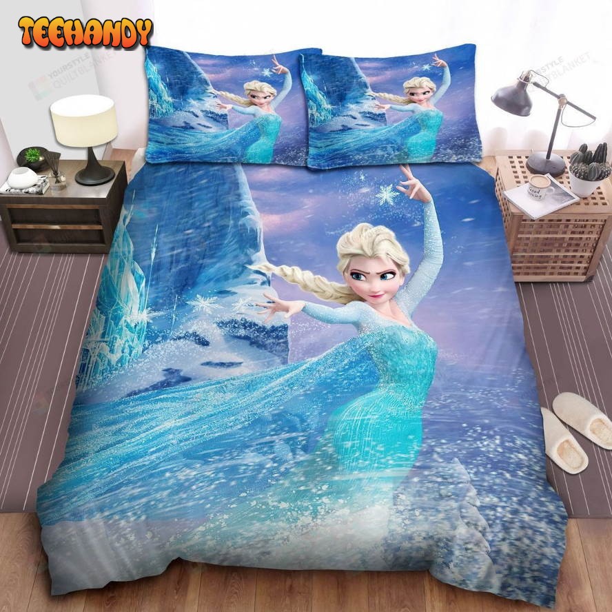 Disney Frozen Elsa Using Her Magic To Build A Ice Castle Comforter Bedding Sets