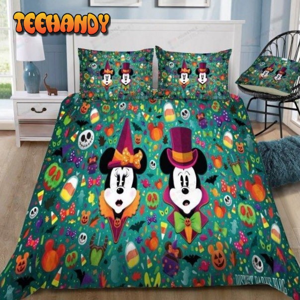 Disney Mickey And Minnie Pattern Background Bedding Set