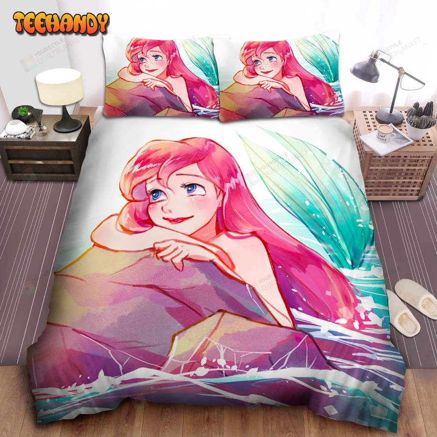 Disney Princess Ariel Crayon Painting Spread Comforter Bedding Sets