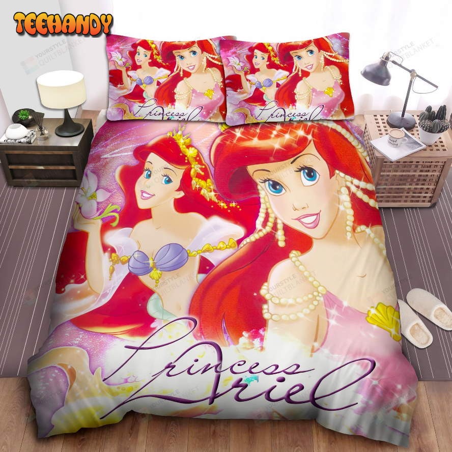 Disney Princess Ariel With Luxury Jewelries Spread Comforter Bedding Sets