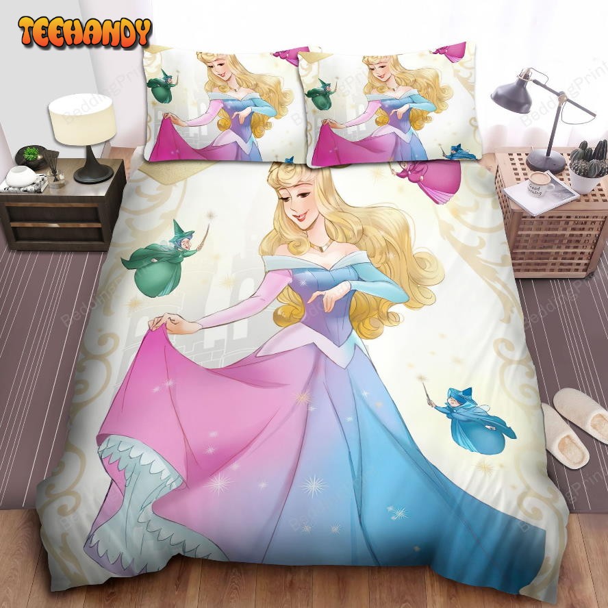 Disney Princess Aurora In Blended Color Dress Duvet Cover Bedding Sets