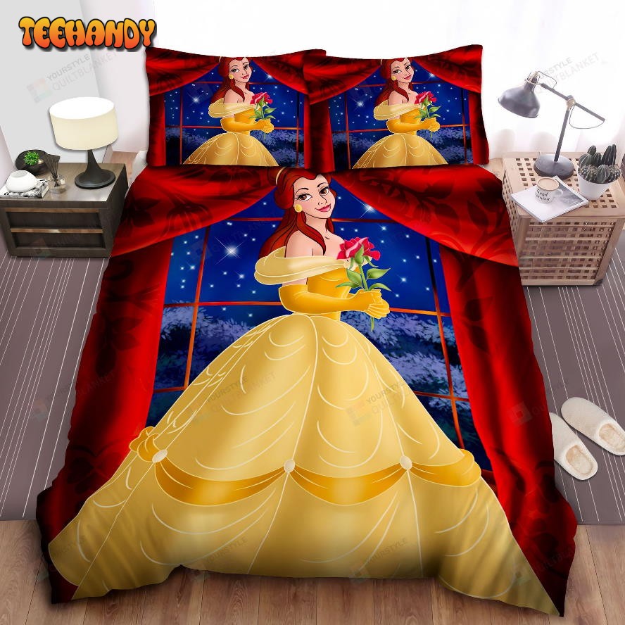 Disney Princess Belle and The Enchanted Rose Duvet Cover Bedding Sets