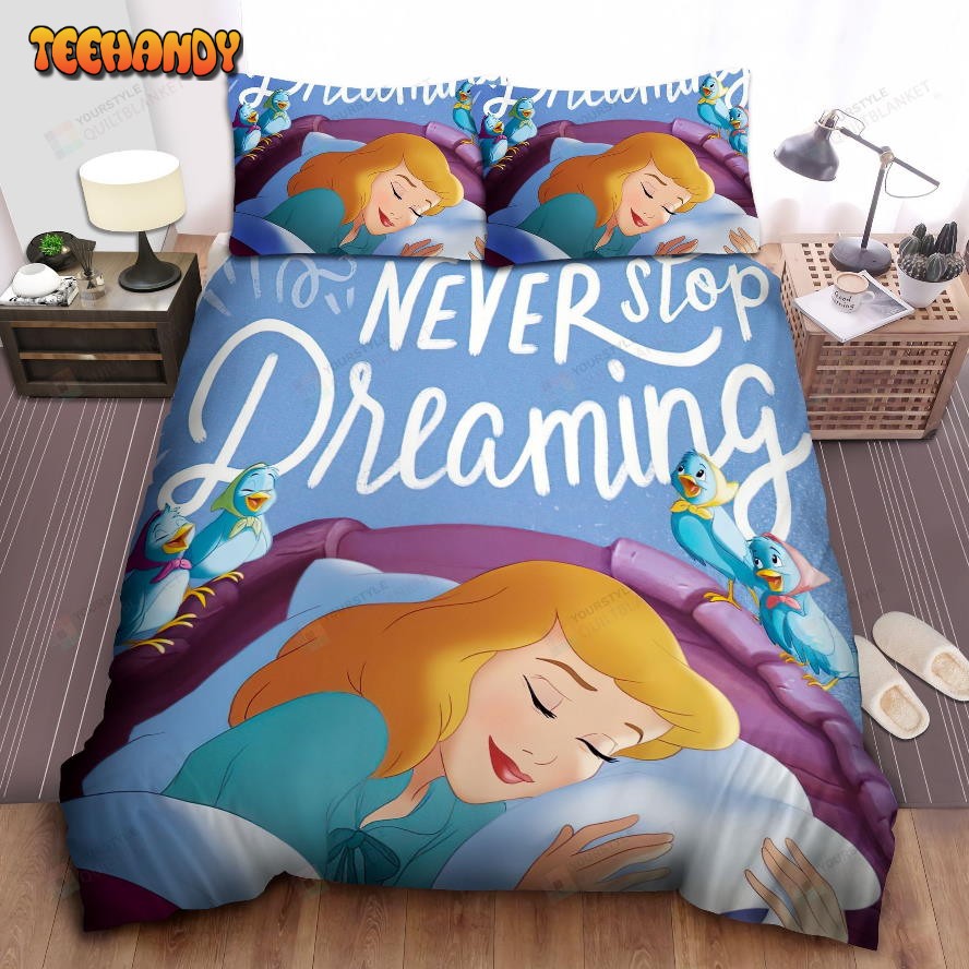 Disney Princess Cinderella Never Stop Dreaming Spread Comforter Bedding Sets