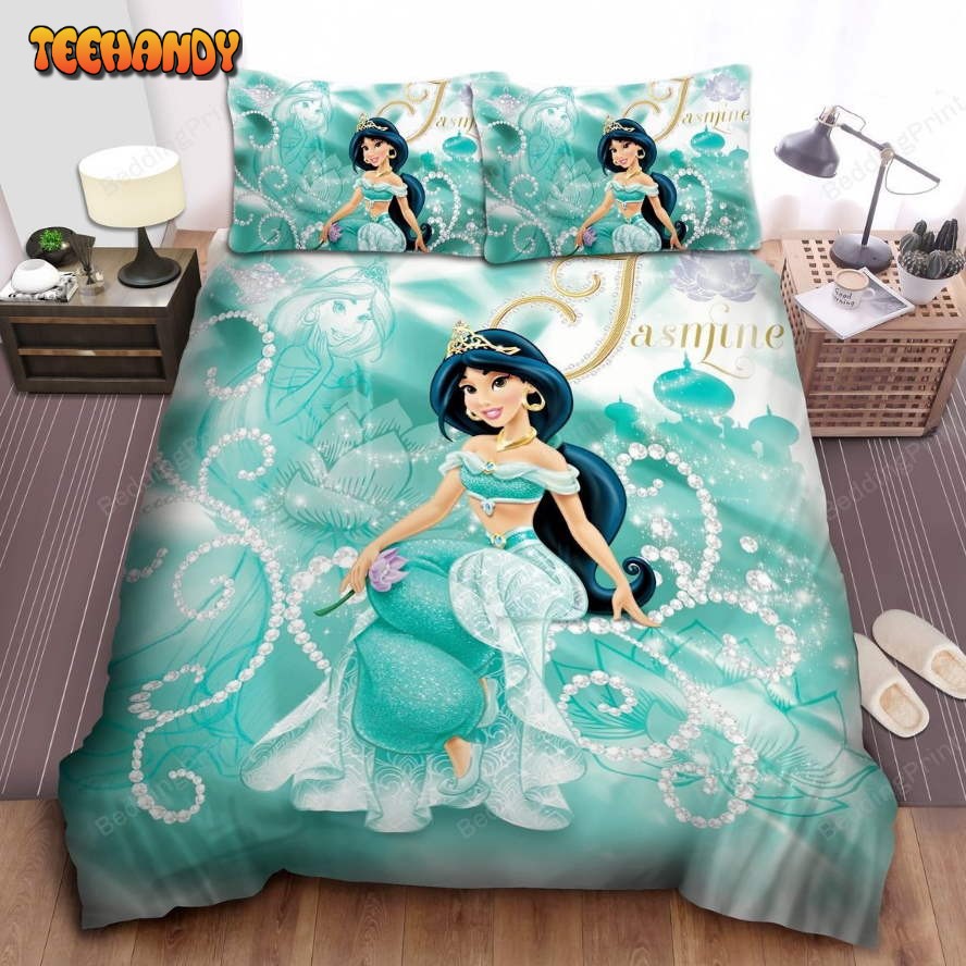 Disney Princess Jasmine With Blink Jewelries Bed Sheets Duvet Cover Bedding Sets