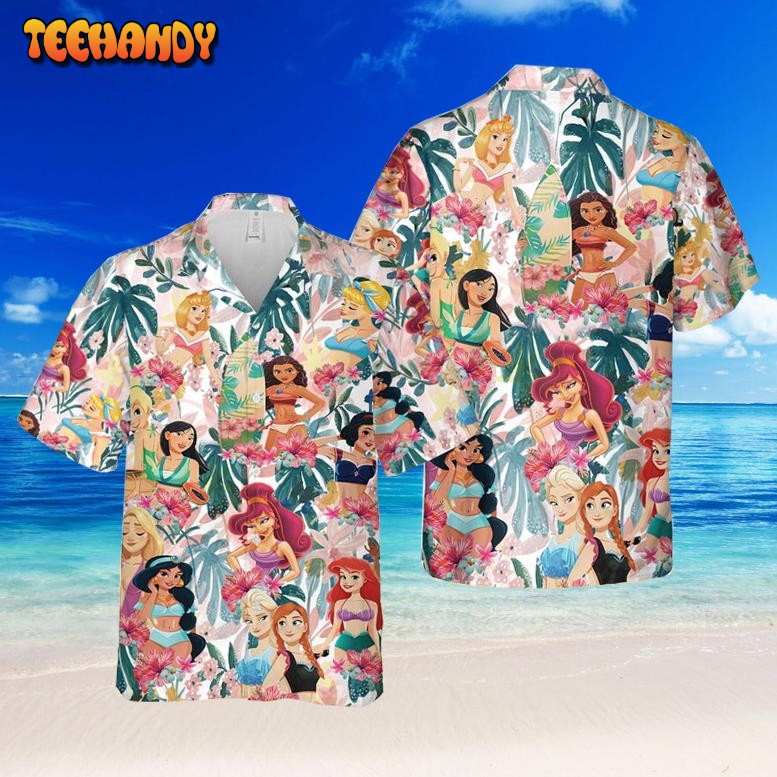 Disney Princess Summer Swimming Hawaiian Shirt