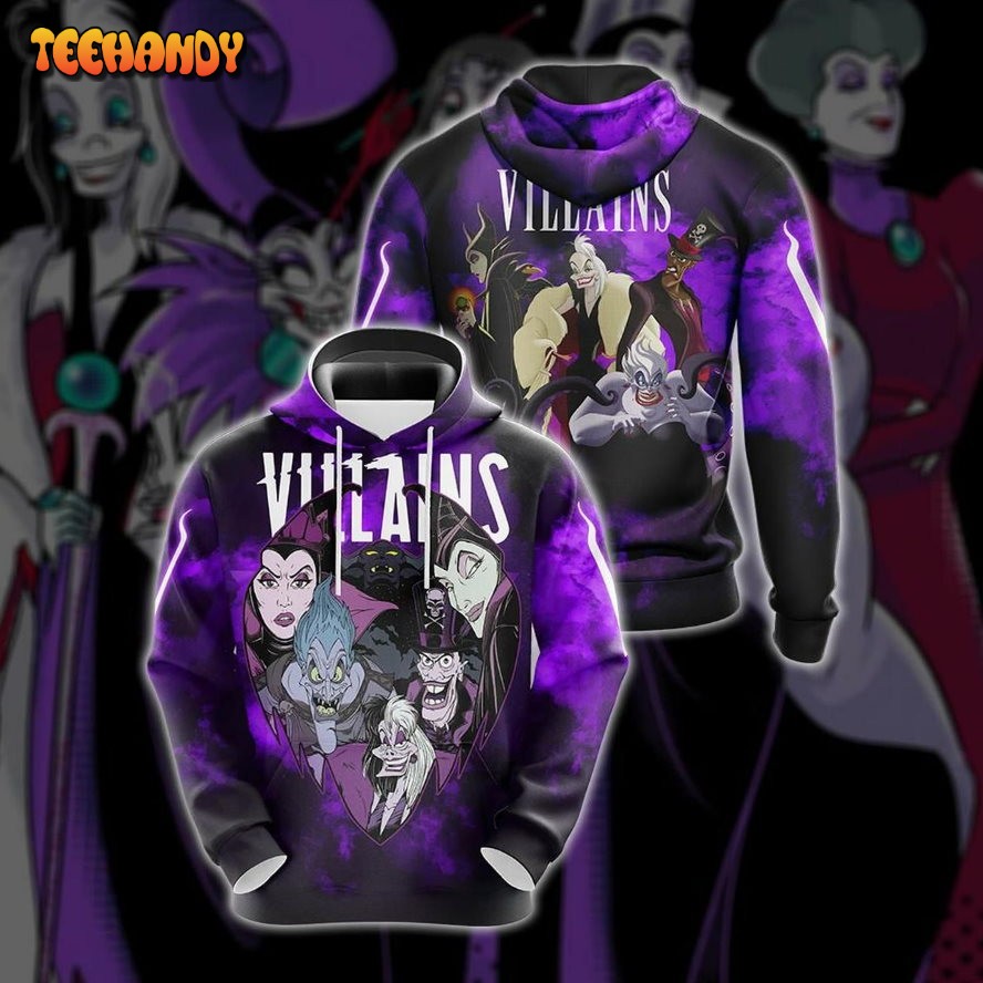 Disney Vilains Unisex 3D Hoodie All Over Print Hoodie