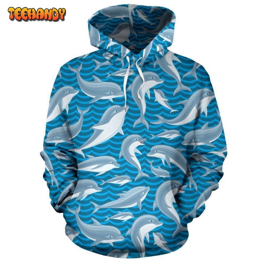 Dolphin Cute Print Pattern Pullover 3D Hoodie For Men Women Hoodie