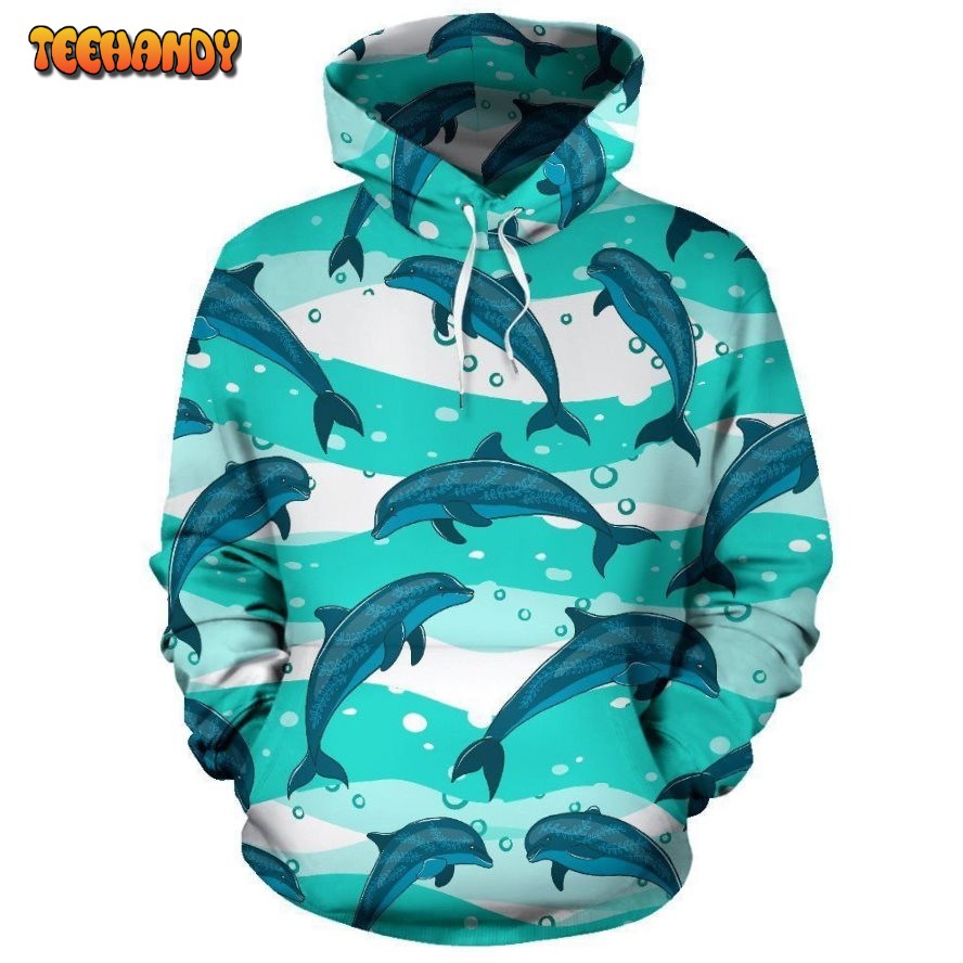 Dolphin Design Print Pattern Pullover 3D Hoodie For Men Women Hoodie