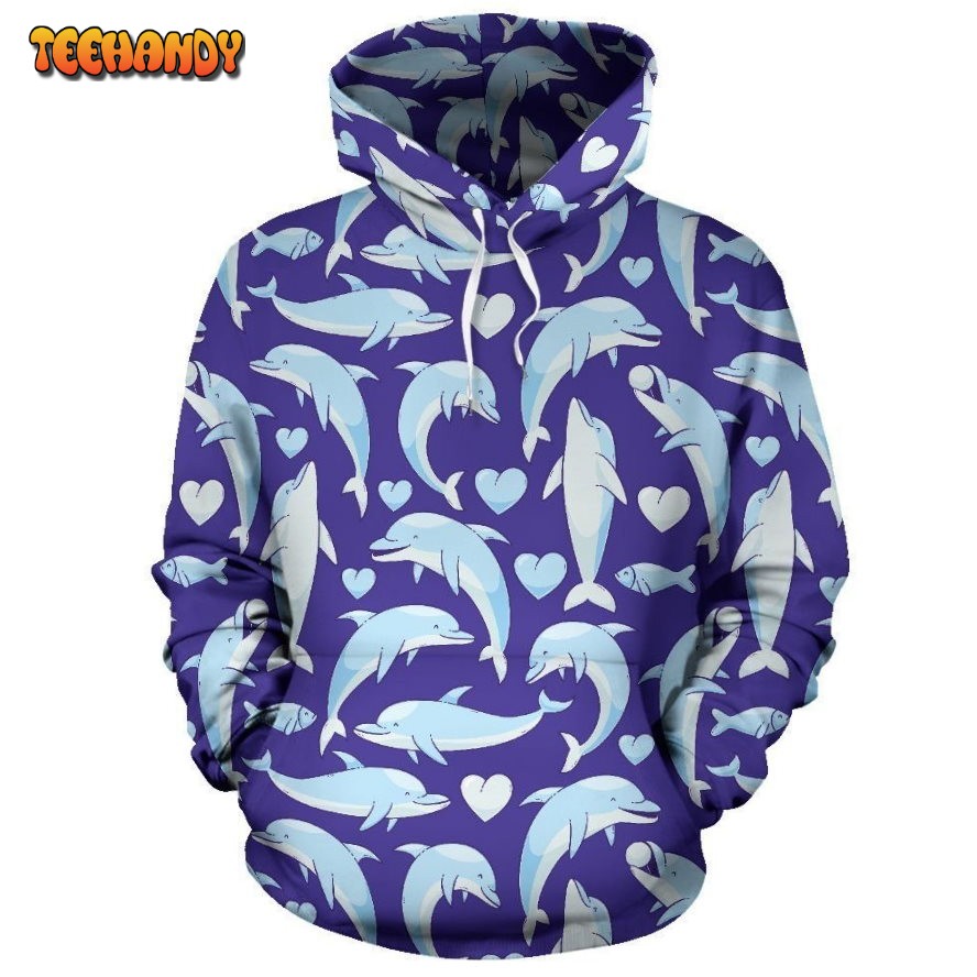 Dolphin Smile Print Pattern Pullover 3D Hoodie For Men Women Hoodie