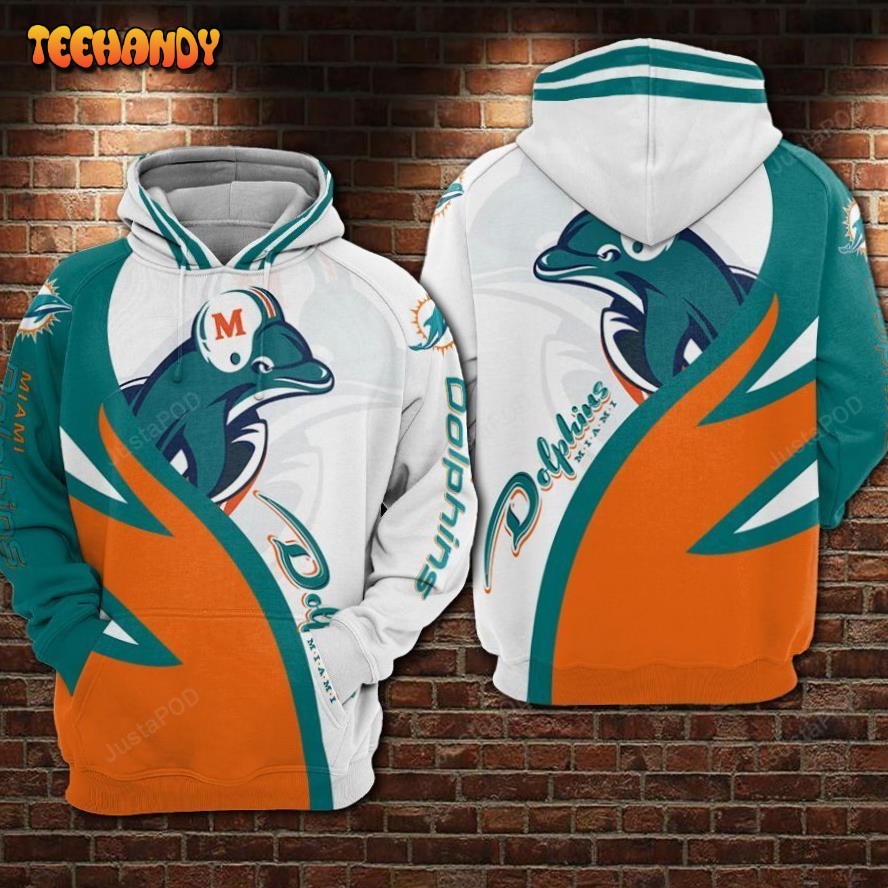 Dolphins Orange Nfl Football Skull 3d Hoodie For Men Women