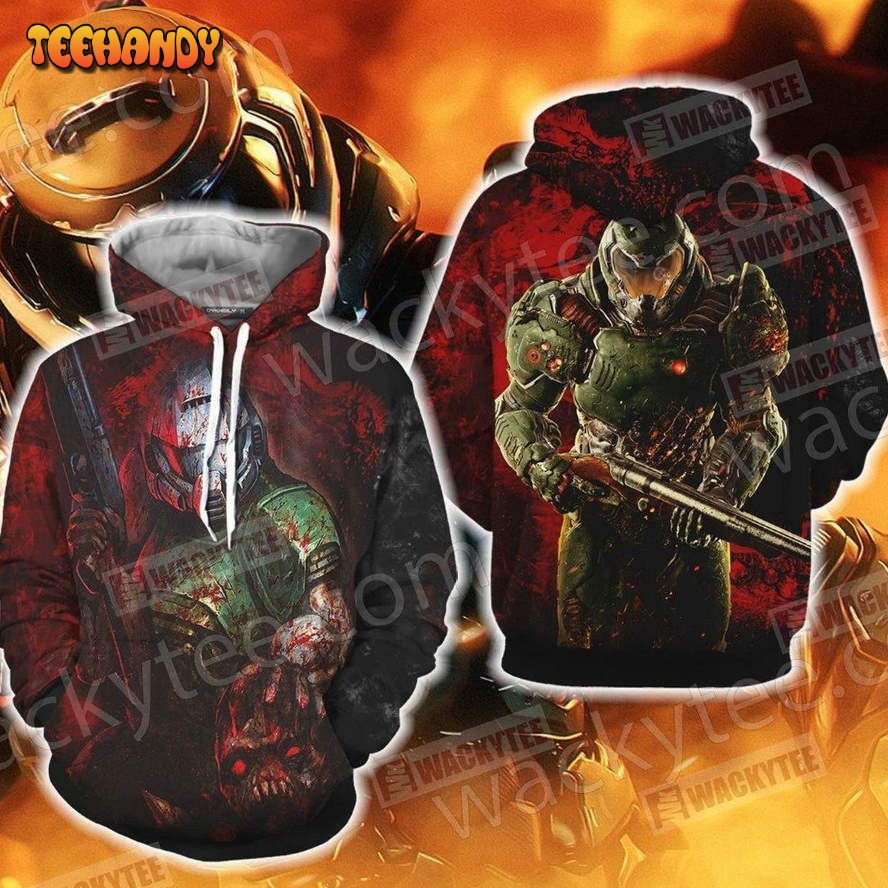 Doom – Doomguy Unisex 3D Hoodie All Over Print Hoodie