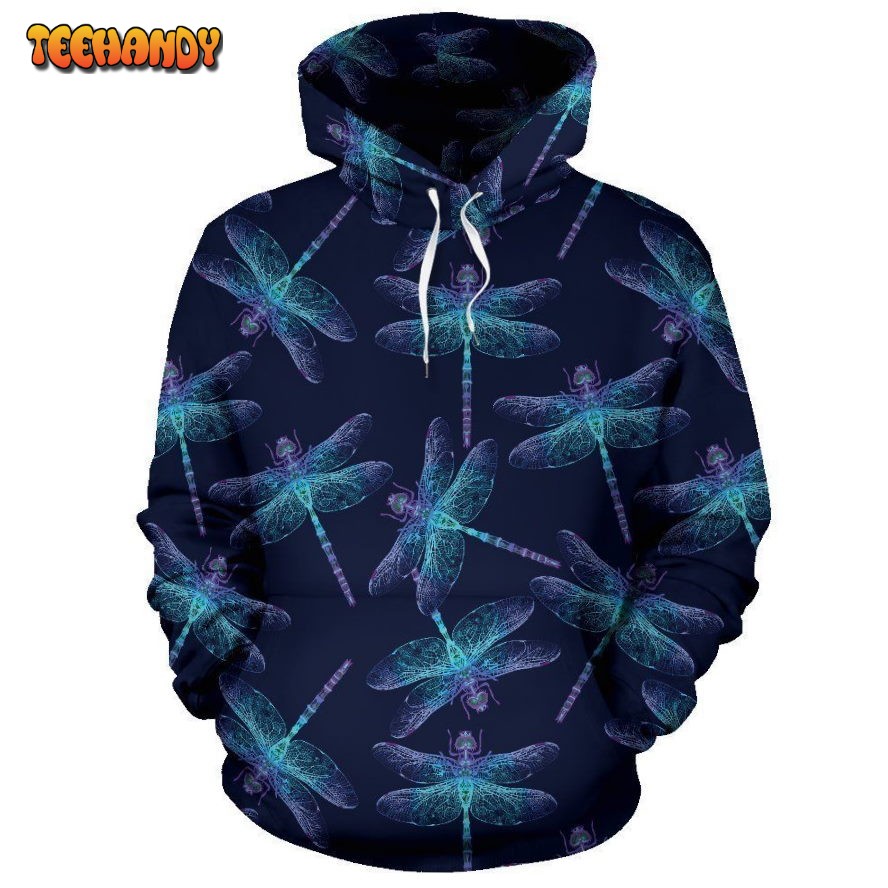 Dragonfly Hand Drawn Style Print Pullover 3D Hoodie For Men Women