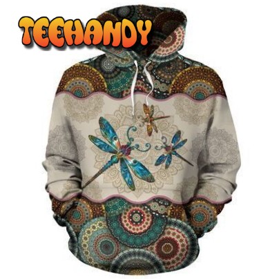 Dragonfly Vintage Mandala Full Hoodie Sky 3D Hoodie For Men For Women