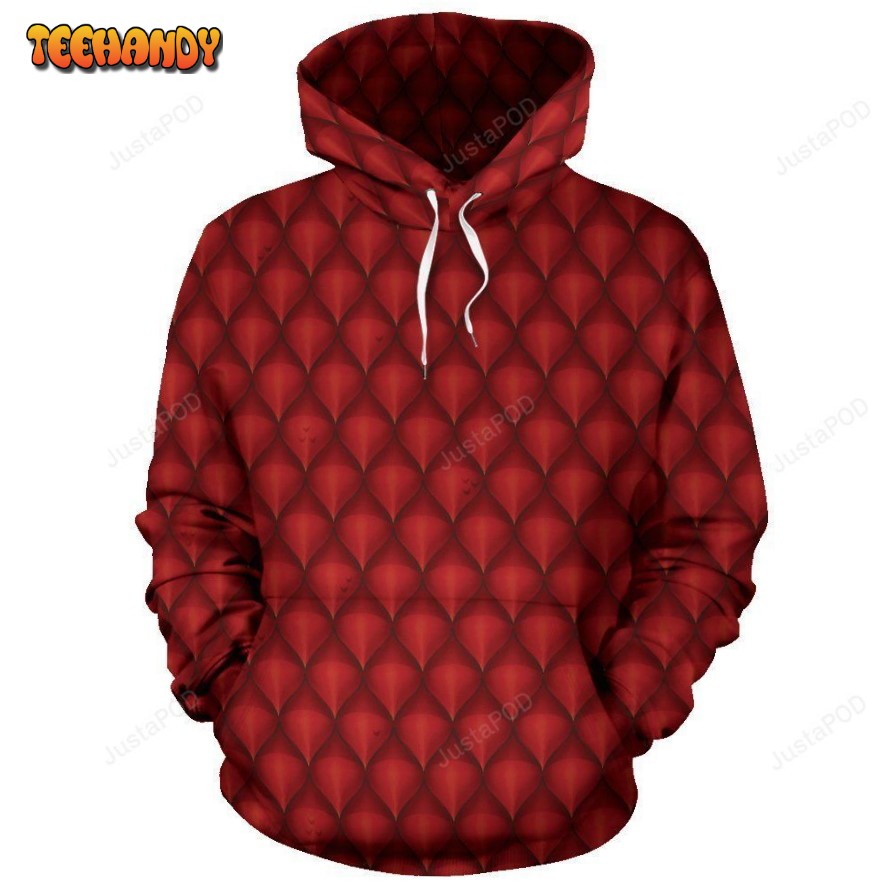 Dragons Red Skin Texture Pullover 3D Hoodie For Men Women